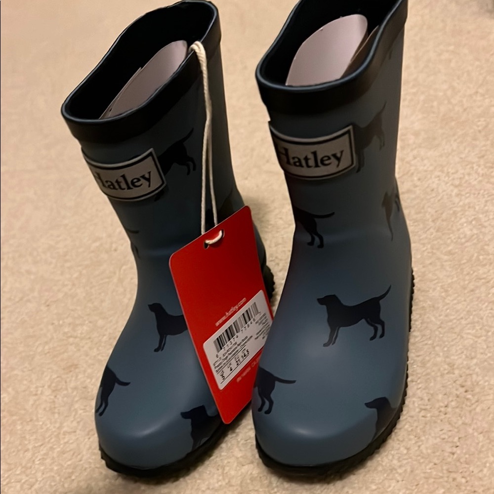 Hatley Kids Navy Dog Pattern Rain Boots